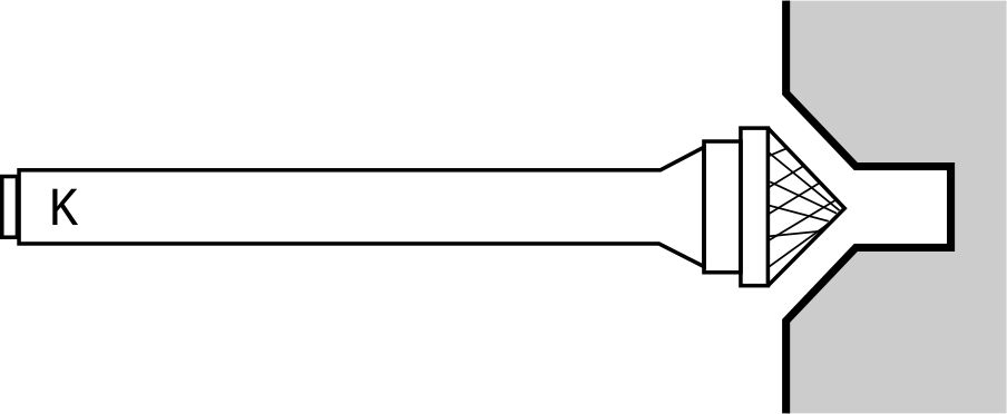 Kegelsenkform 60° HM-Fräser Doppelklinge