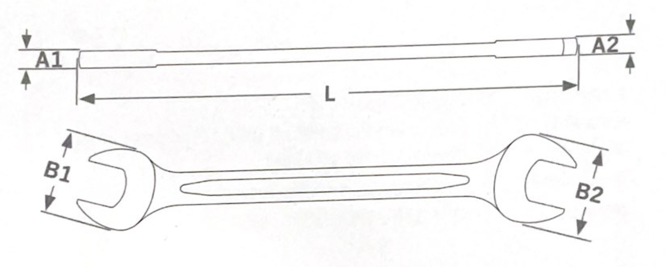 Doppelgabelschlüssel metrisch, DIN 3110