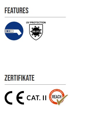 Schlagfeste Brille mit 180 Grad Sichtfeld