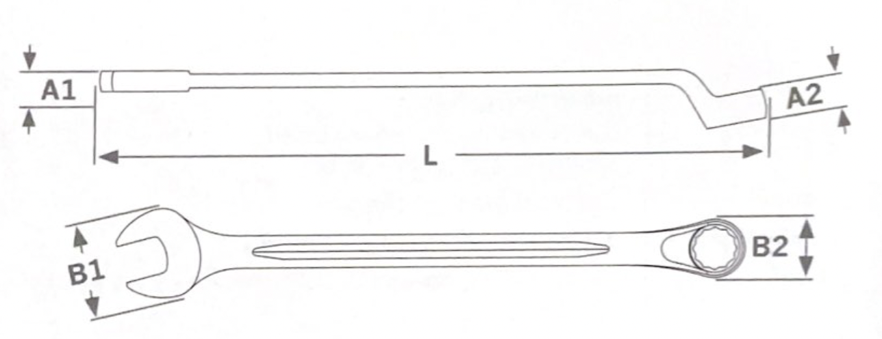 Ringgabelschlüssel metrisch, DIN 3113 Form B