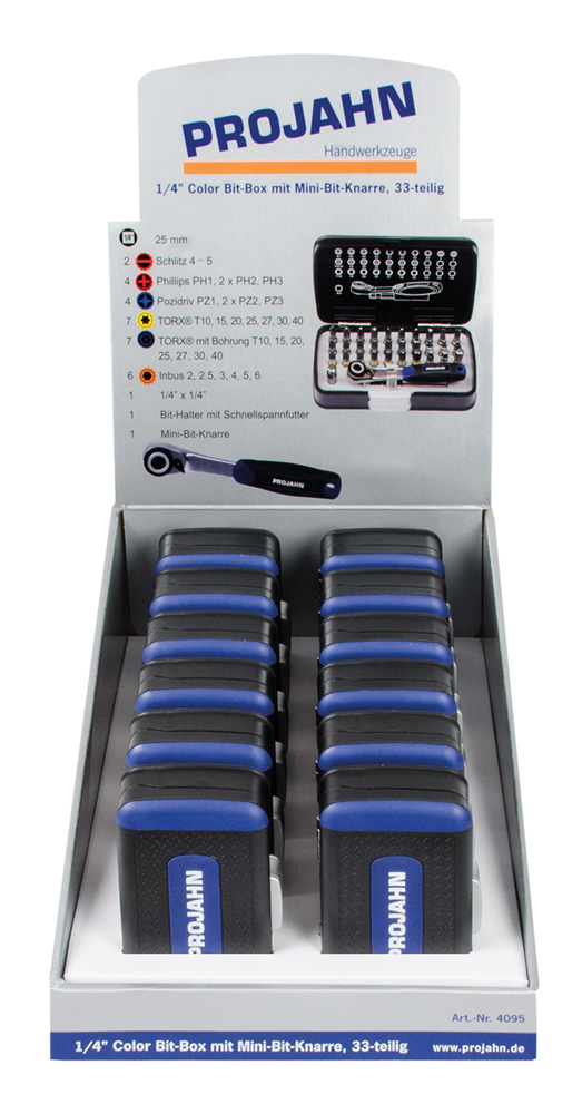 COLOR Bit-Box mit Bit-Umschaltknarre XS 6,3 [1/4"]