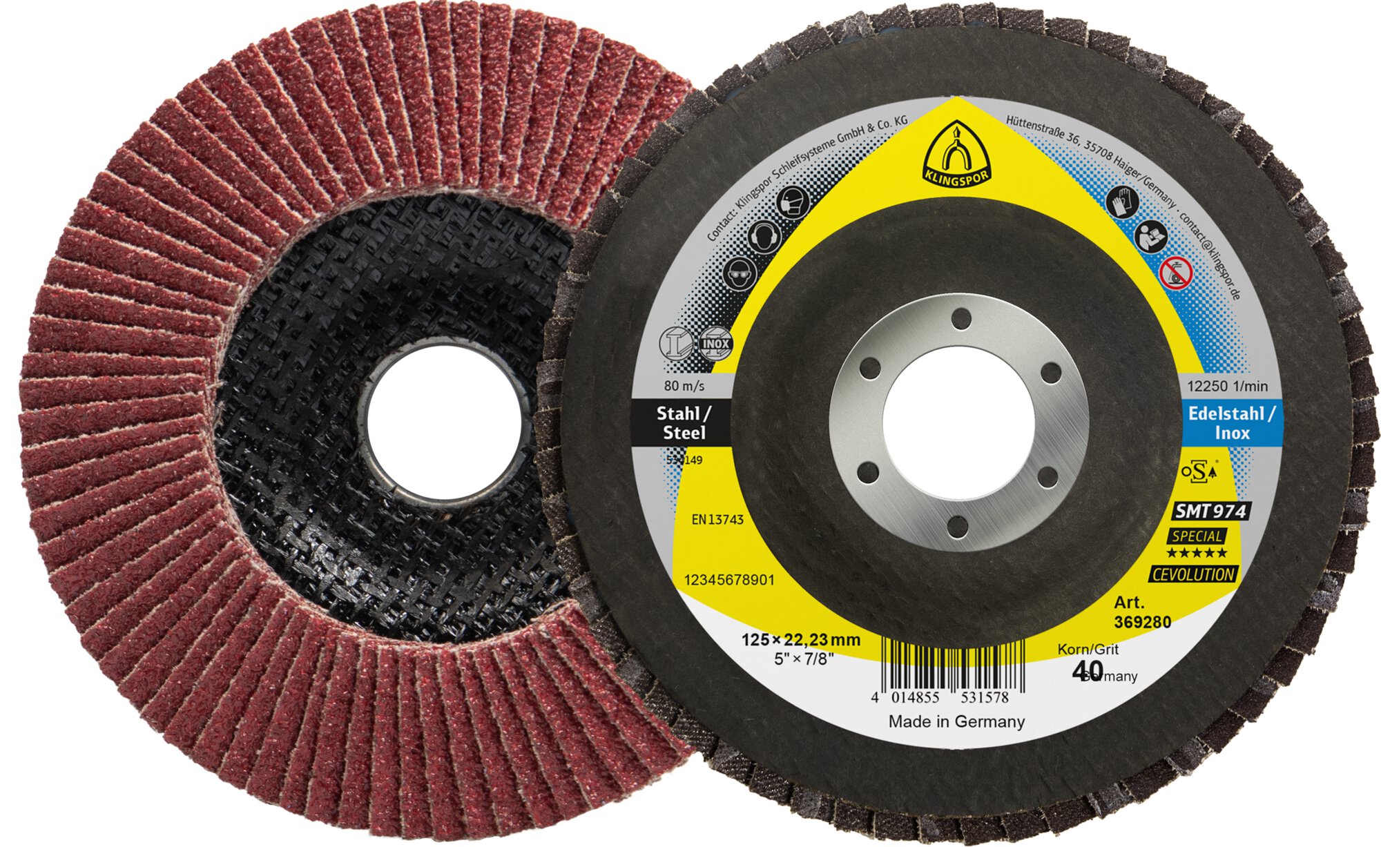 Klingspor Schleifmopteller SMT 974 125 mm Korn 40