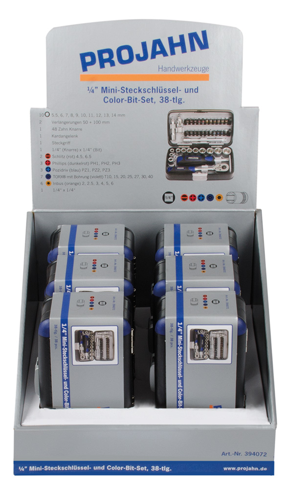 Mini-Steckschlüssel- und Bit-Box metrisch
