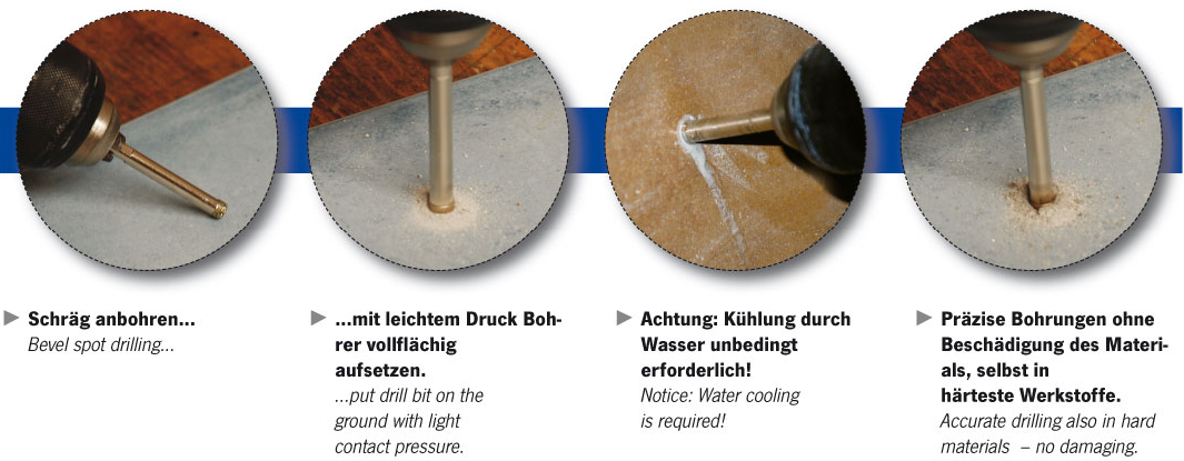Spezial-Bohrer für sehr harte Fliesen - Mit Diamantbelegter Schneidfläche