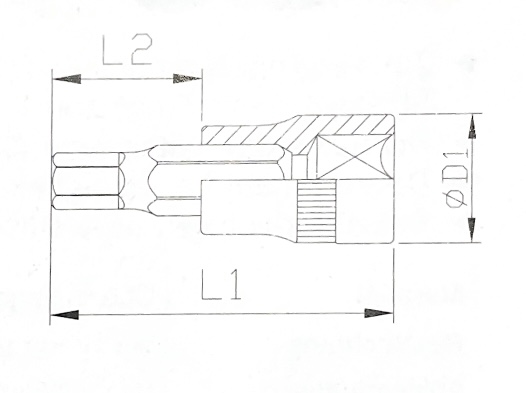 Bit-Steckschlüssel-Einsatz für Innen-6kant-Schrauben 12,5 [1/2"] | Länge 60 mm