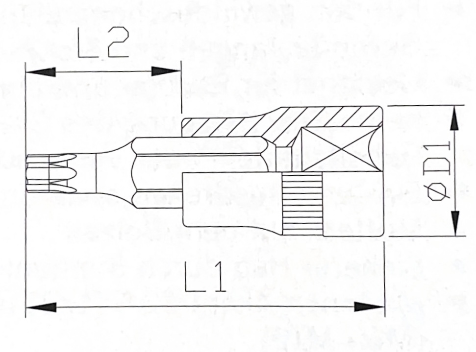 Bit-Steckschlüssel-Einsatz für Innen-TX-Schrauben 12,5 [1/2"] | Länge 60 mm