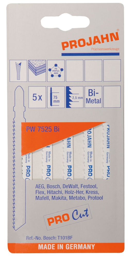 PROJAHN 5 Stk. Stichsägeblätter Holz / Kunststoff PW7525Bi