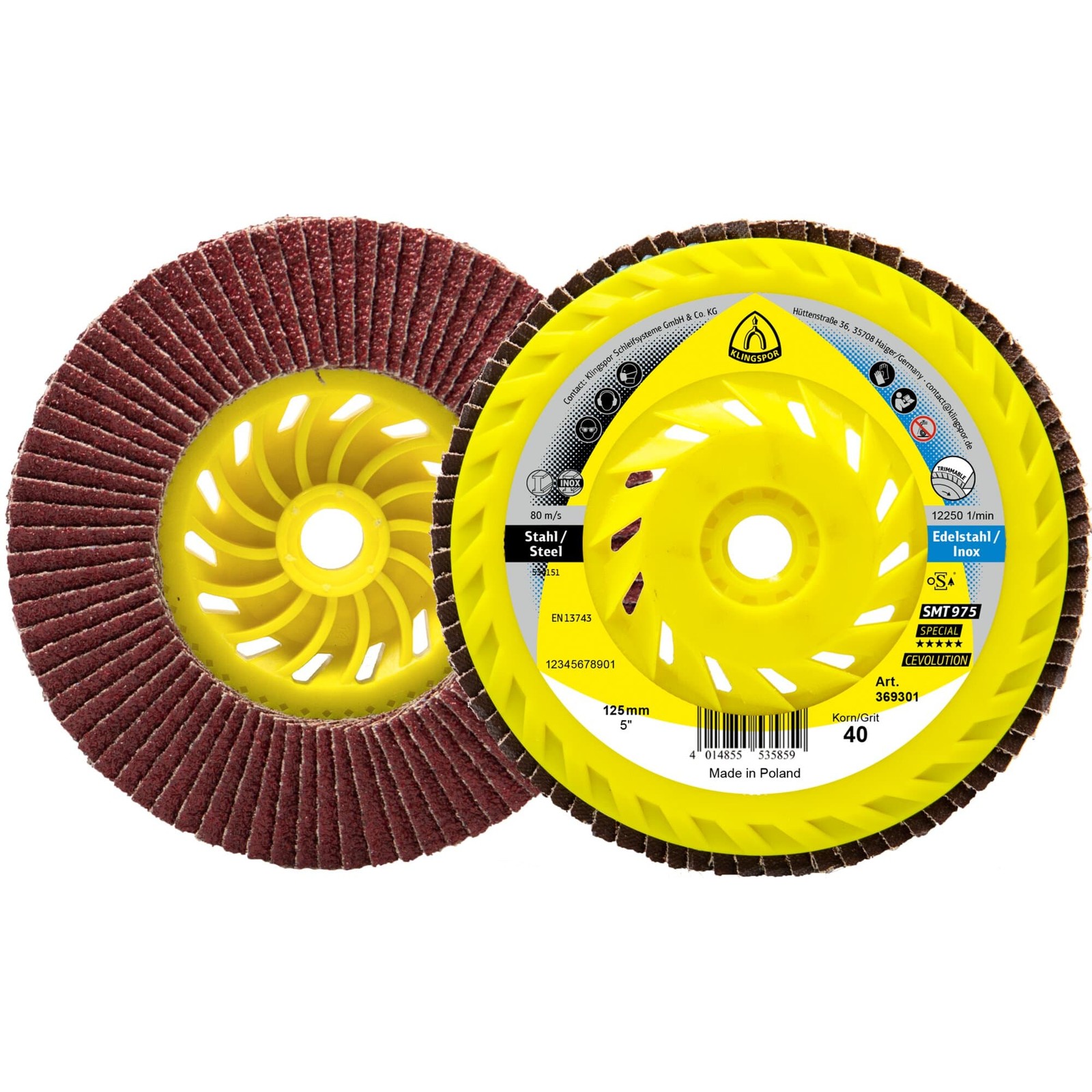Klingspor Schleifmopteller SMT 975 125 mm Korn 40