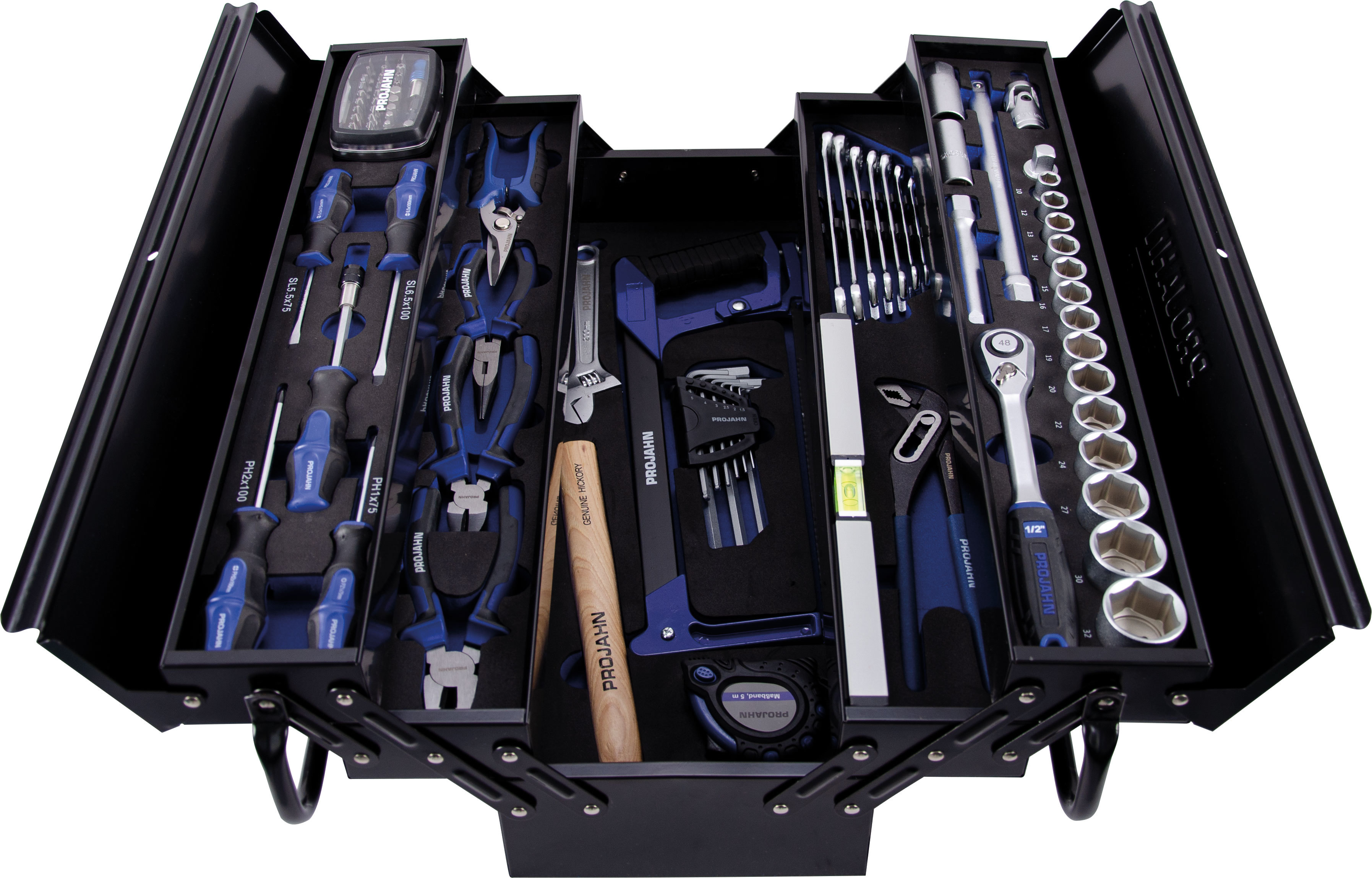 Metall-Werkzeugbox Proficraft 84-teilig 1/2 Zoll