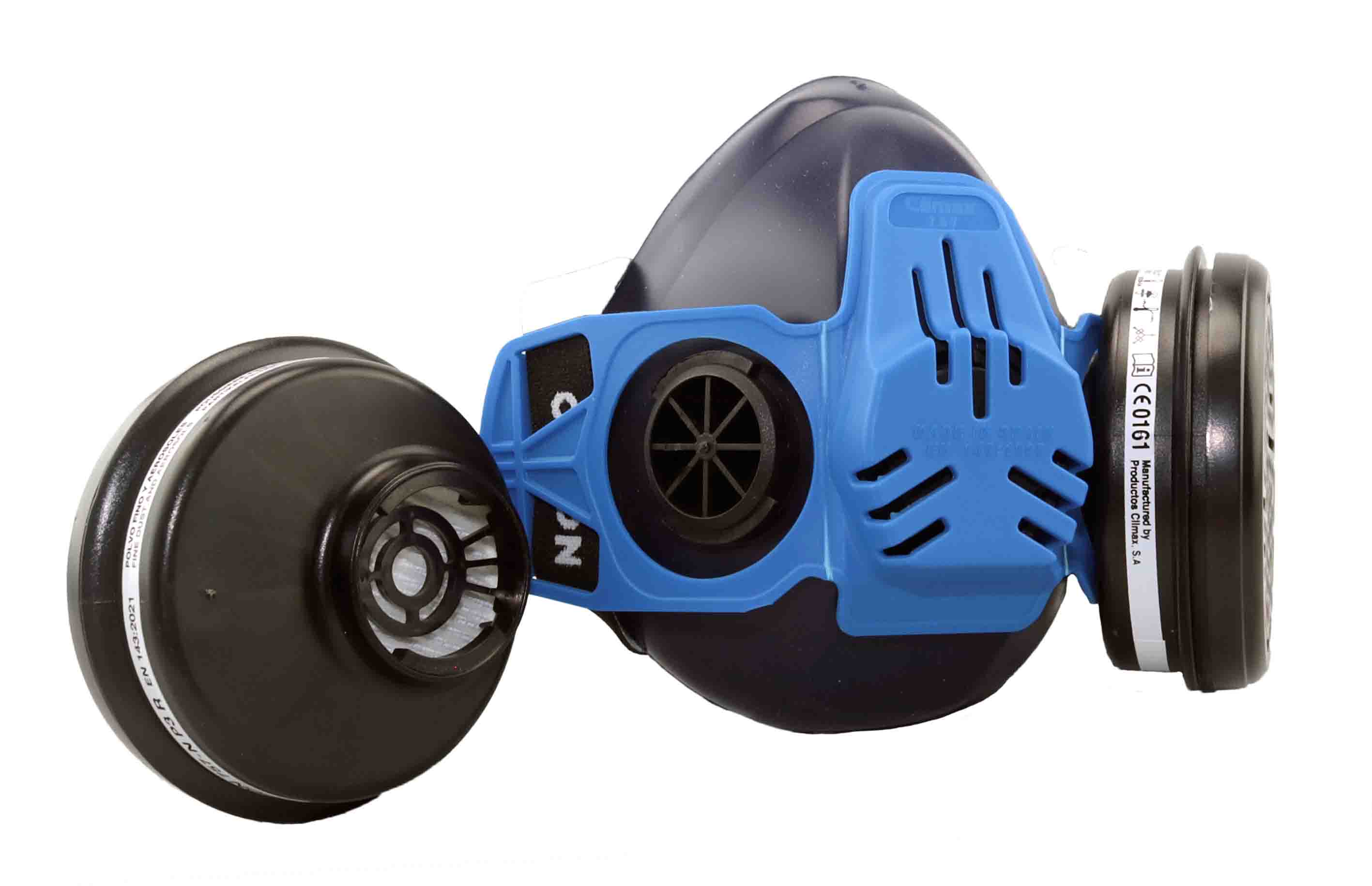 Detailansicht der elastischen, verstellbaren Bänder der OX-ON Respiratory Kit P3 R Halbmaske